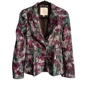 NWT Pearl by Georgina Woman's Purple Lace Blazer Size 2